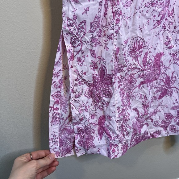 Carol Hochman Nightgown Pj Dress 100 Cotton Floral Pink Long Sleeve Preppy 1X XL - Picture 7 of 12